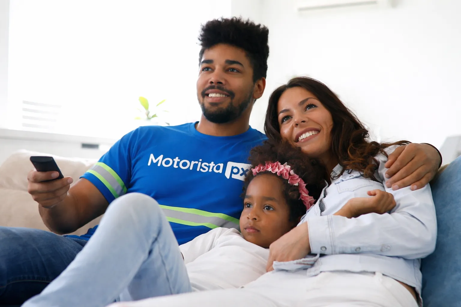 Motorista PX aproveitando tempo com a família