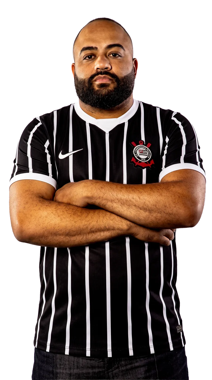 Wagner Barros Silva, motorista PX, com a camisa do Corinthians